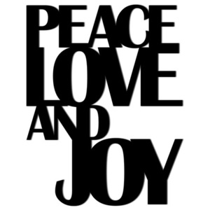 Świąteczny napis na ścianę PEACE LOVE AND JOY 50x39,5 cm
