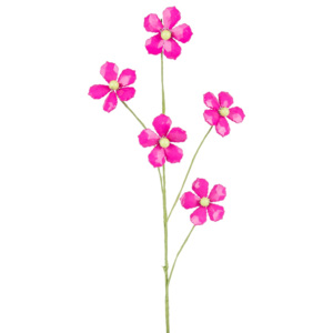 Kwiat dekoracyjny z koralików różowy, 68 cm
