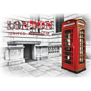 Londyn czerwona buka telefoniczna Fototapeta, Tapeta, (368 x 254 cm)