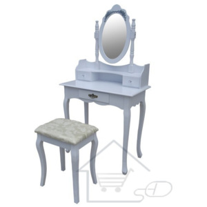 Toaletka kosmetyczna z lustrem + taboret Sekretarzyk do sypialni