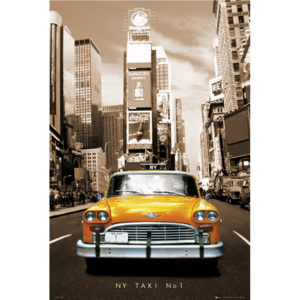 Plakat, Obraz Nowy Jork Taxi no 1 - sepia, (61 x 91,5 cm)