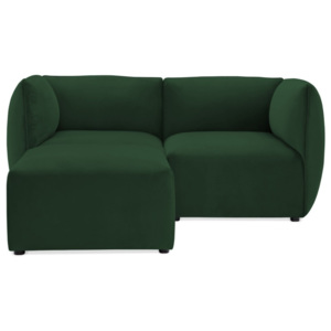 Malachitowa 2-osobowa sofa modułowa z podnóżkiem Vivonita Velvet Cube
