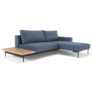 Niebieska sofa rozkładana ze stolikiem Innovation Bragi