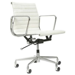Fotel biurowy CH inspirowany proj. EA117- biała skóra