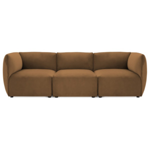 Brązowa 3-osobowa sofa modułowa Vivonita Velvet Cube