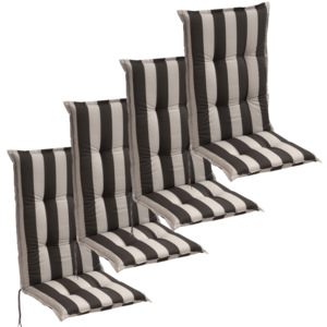 Poduszki na krzesła ogrodowe 4 szt. 120x52 cm ciemne pasy