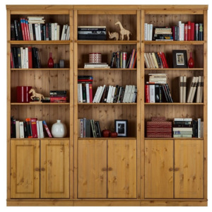 Brązowa biblioteczka z litego drewna sosnowego Støraa Annabelle, wys. 219 cm