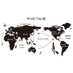 Naklejka dekoracyjna World trip mapa Świata