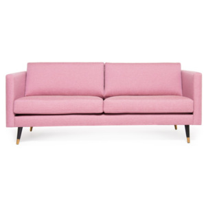 Różowa sofa 3-osobowa z mosiężnymi nogami Vivonita Meyer