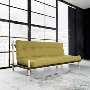 Sofa rozkładana Karup Point, Black/Raw Beech/Avocado Green