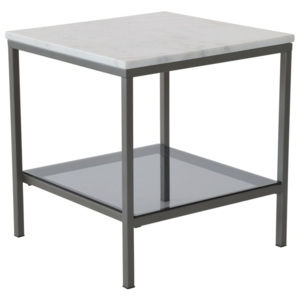 Marmurowy stolik z szarą konstrukcją RGE Ascot, 50x50 cm