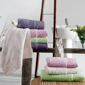 Ręcznik kąpielowy bambusowy Barcelona różowy