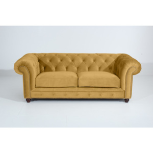 Żółta sofa trzyosobowa Max Winzer Orleans Velvet