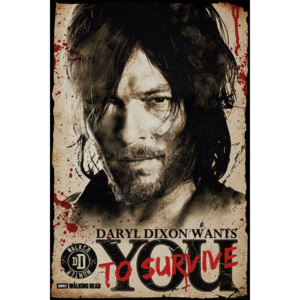 Plakat, Obraz The Walking Dead - Daryl Needs You, (61 x 91,5 cm)