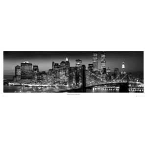 Plakat, Obraz Nowy Jork - Manhattan black, (158 x 53 cm)