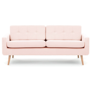 Pastelowo-różowa sofa 3-osobowa Vivonita Ina