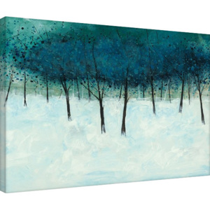 Stuart Roy - Blue Trees on White Obraz na płótnie, (80 x 60 cm)