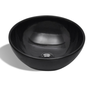Ceramiczna umywalka Czarna okrągła