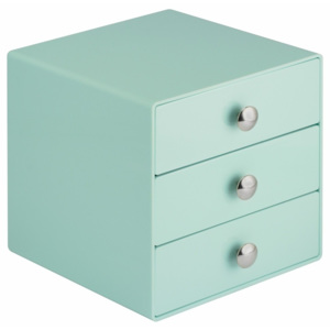 Zielona mini komoda z 3 szufladami InterDesign, wys. 16,5 cm