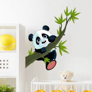 Dziecięca naklejka ścienna Ambiance Panda On Branches
