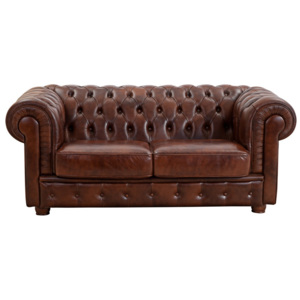Brązowa skórzana sofa 2-osobowa Max Winzer Bridgeport