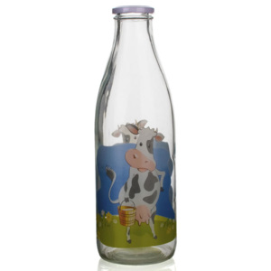 Szklana butelka do mleka 1l D6, BANQUET