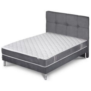 Szare łóżko z materacem Stella Cadente Syrius 140x200 cm
