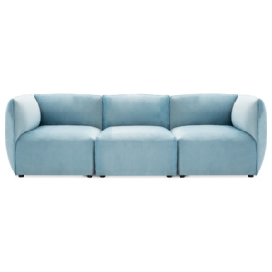 Jasnoniebieska 3-osobowa sofa modułowa Vivonita Velvet Cube
