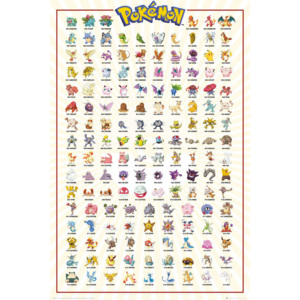 Plakat, Obraz Pokemon - Kanto 151, (61 x 91,5 cm)