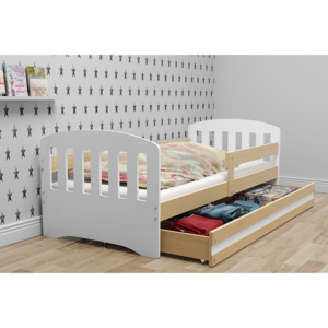 Łóżko dla dzieci pojedyncze jednoosobowe z materacem – Classic – Sosna