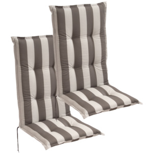 Poduszki na krzesła ogrodowe 2 szt. 120x52 cm szare pasy