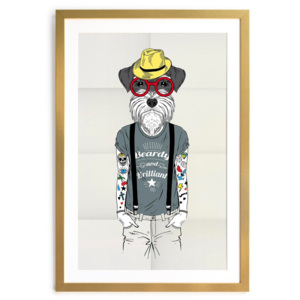 Obraz Little Nice Things Hipster Dog, 40x60 cm