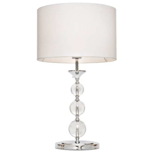 Stojąca LAMPA stołowa REA RLT93163-1W Zumaline abażurowa LAMPKA biurkowa klasyczna kule ball biała
