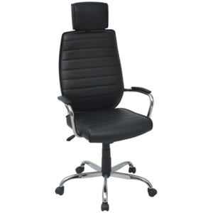 Krzesło biurowe ze sztucznej skóry, w kolorze czarnym