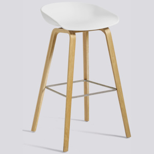 HAY krzesło barowe ABOUT - AAS32 wysokie, biały/naturalny dąb