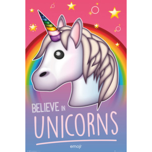 Plakat, Obraz Emoji - Believe in Unicorns, (61 x 91,5 cm)