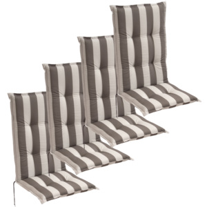 Poduszki na krzesła ogrodowe 4 szt. 120x52 cm szare pasy