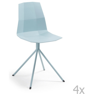 Zestaw 4 niebieskich krzeseł jadalnianych La Forma Pixel