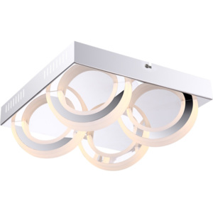 Lampa przysufitowa LED MANGUE IV Globo styl nowoczesny, metal, akryl, chrom, srebrny, biały 67062-4D