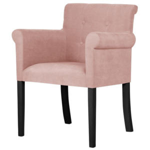 Różowe krzesło z czarnymi nogami Ted Lapidus Maison Flacon