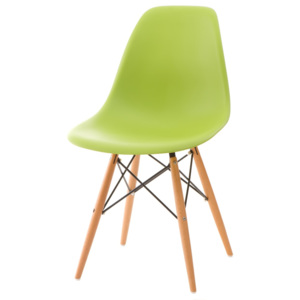 Krzesło P016W PP zielone, drewniane nogi D2