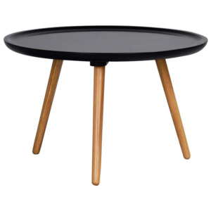 Czarny stolik z drewna dębowego Folke Dellingr, ⌀ 55 cm