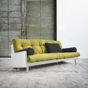 Sofa rozkładana Karup Indie White/Avocado Green/Dark Grey