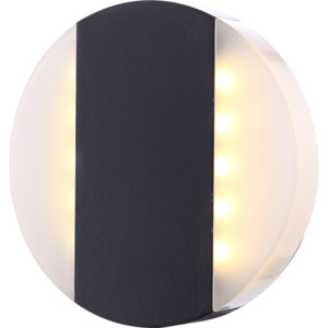 Lampa zewnętrzna ścienna LED MOONLIGHT Globo odlew aluminiowy, tworzywo sztuczne, biały, szary 34166