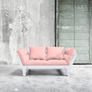 Sofa rozkładana Karup Beat White/Pink Peonie