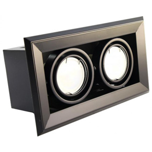 Podtynkowa LAMPA sufitowa BLOCCO 0475 Milagro metalowa OPRAWA LED 14W oczko do wbudowania prostokątne czarne