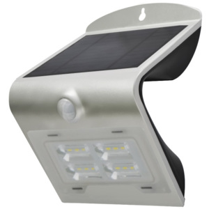 Kinkiet solarny z czujnikiem LED/2W IP65 srebrny
