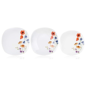 Banquet 18-częściowy zestaw talerzy Flowers, porcelana