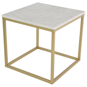 Marmurowy stolik z konstrukcją w kolorze mosiądzu RGE Accent, szerokość 55 cm