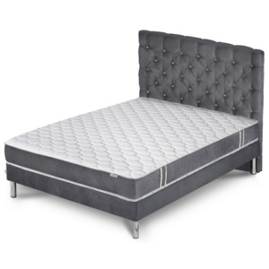 Szare łóżko z materacem Stella Cadente Syrius Forme 140x200 cm